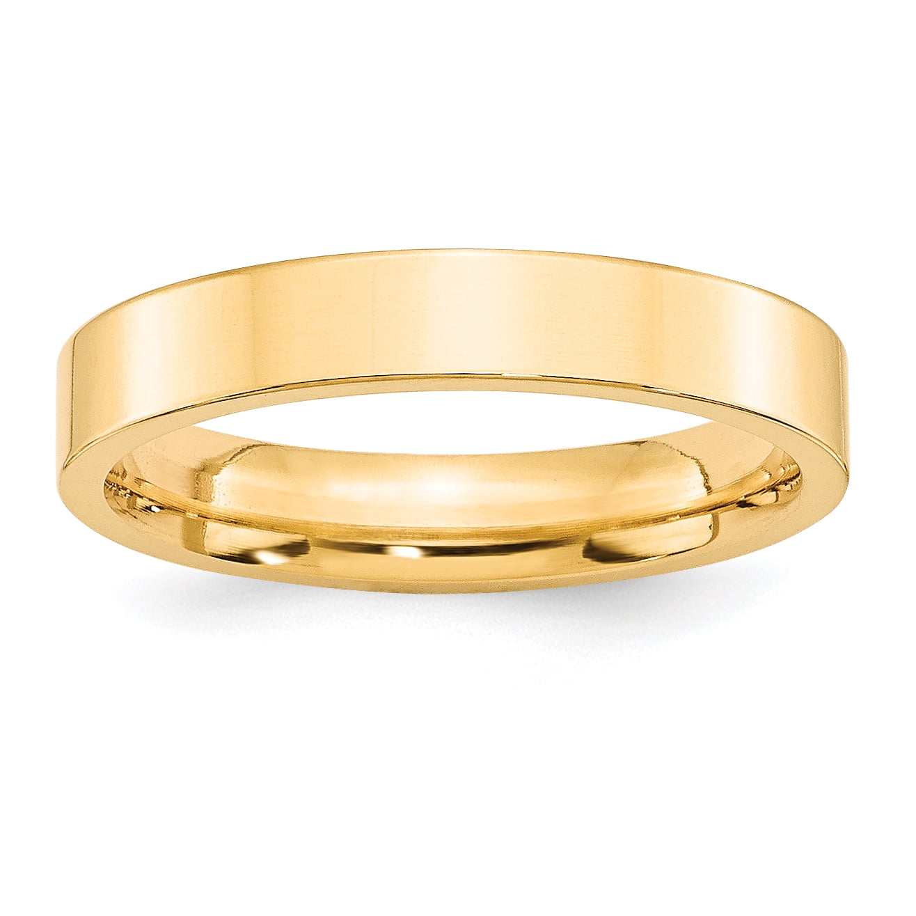 14k Yellow Gold 4mm Standard Weight Flat Comfort Fit Wedding Band Size 11