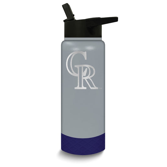 MLB Colorado Rockies Stainless Steel Silicone Grip 24 oz. Water Bottle