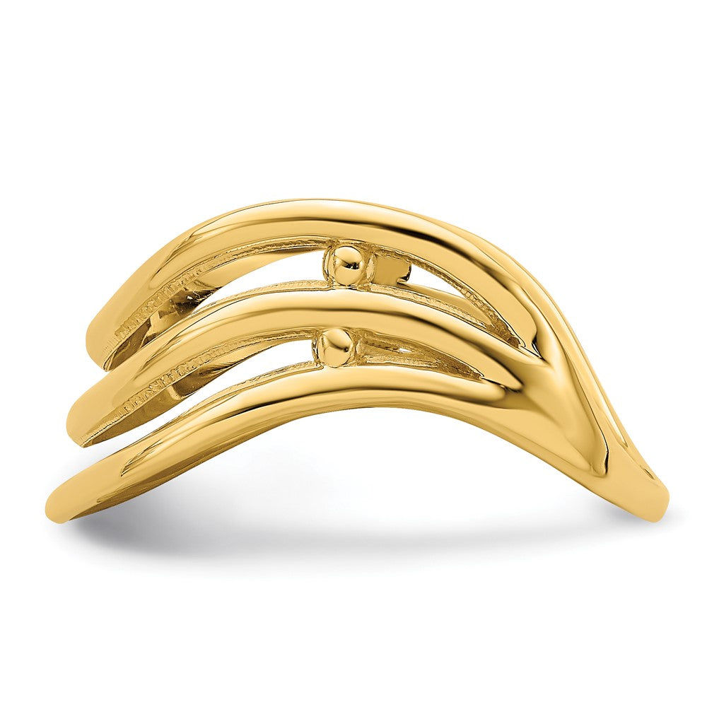 14K Triple Wave Fashion Thumb Ring Size 9