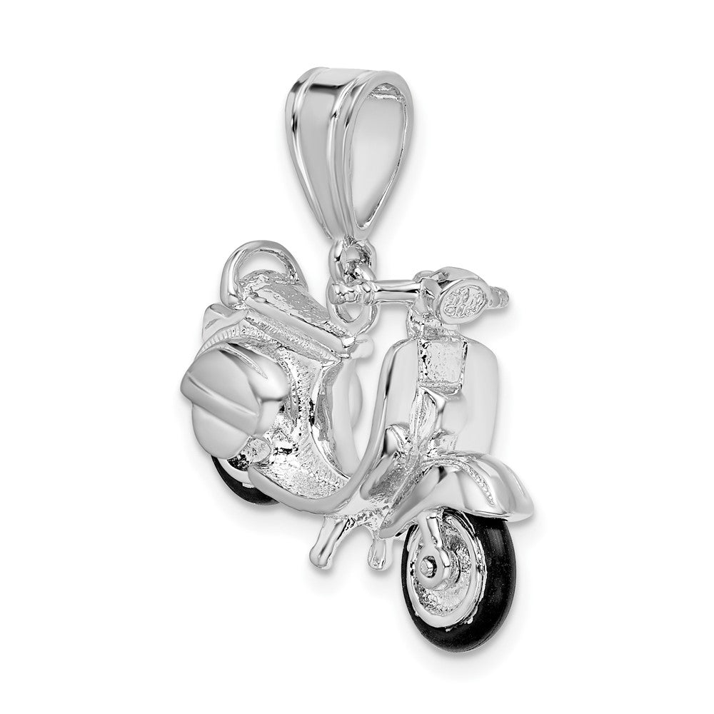 Sterling Silver Polished 3D Rubber Tires Vespa Pendant