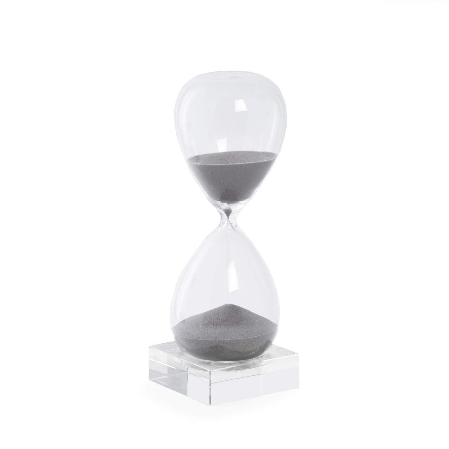 Black Sand Hand-blown Glass 60-Minute Hourglass with Stand Q-GM20948