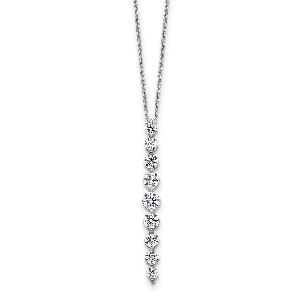 True Origin 14k White Gold 1 carat Lab Grown Diamond VS DEF 18 inch Vertical Slide Necklace