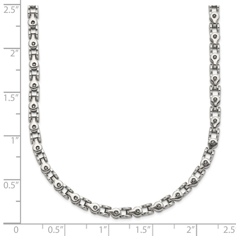 Stainless Steel Polished Fancy Link 24in Chain