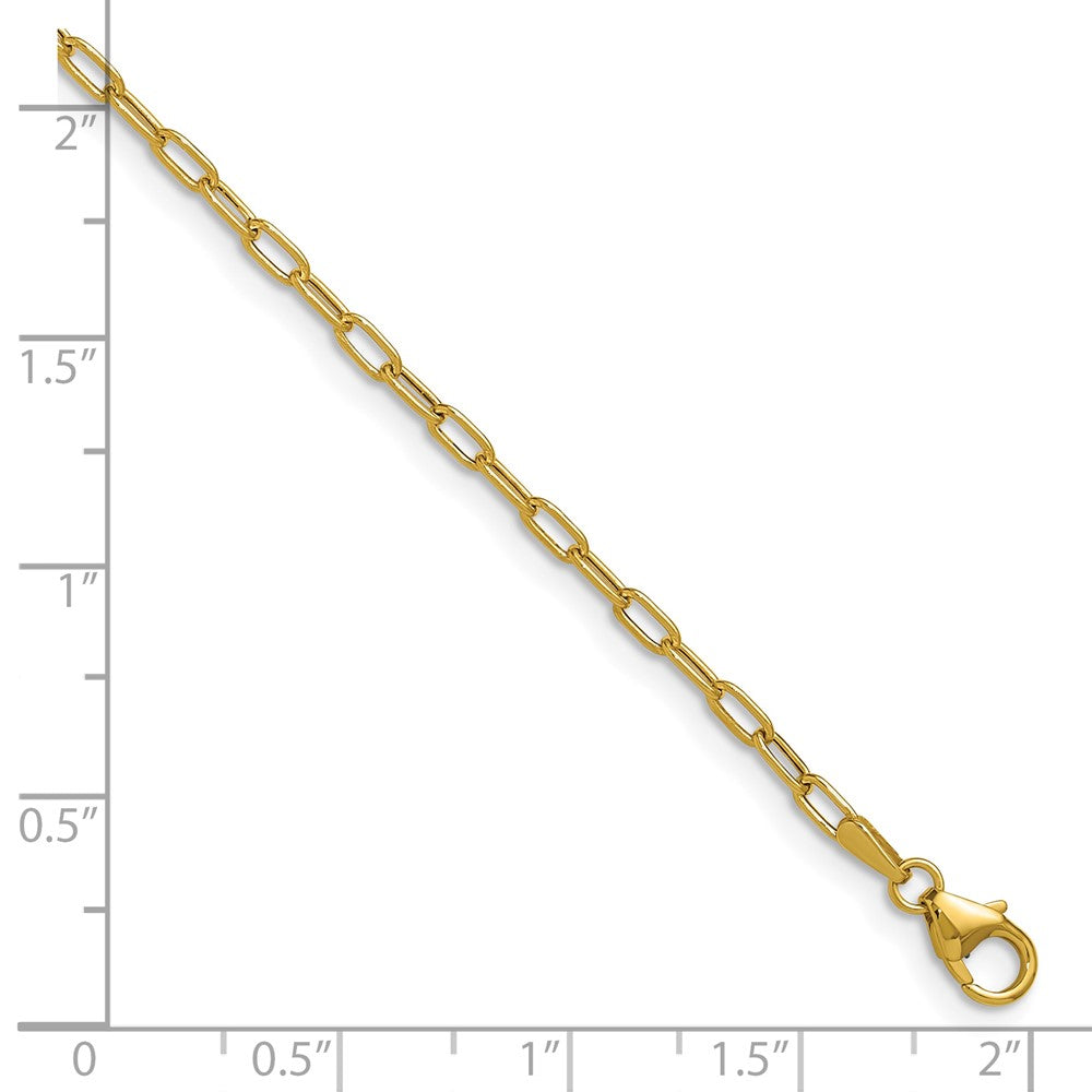 14k 2.2mm Semi-Solid Paperclip Chain