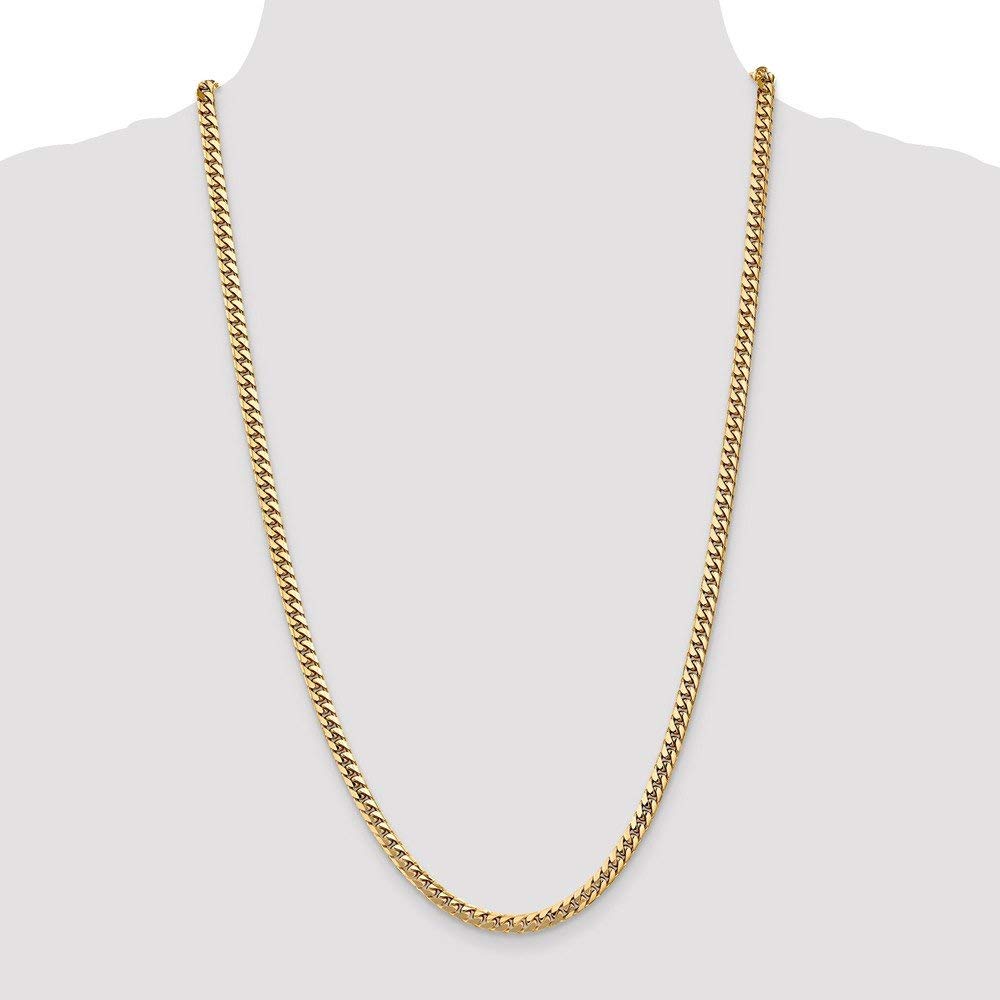 14K 8 inch 4.3mm Solid Miami Cuban Link with Lobster Clasp Bracelet