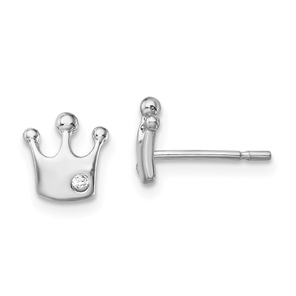 Sterling Silver Rhodium Diam. Dangle Earrings