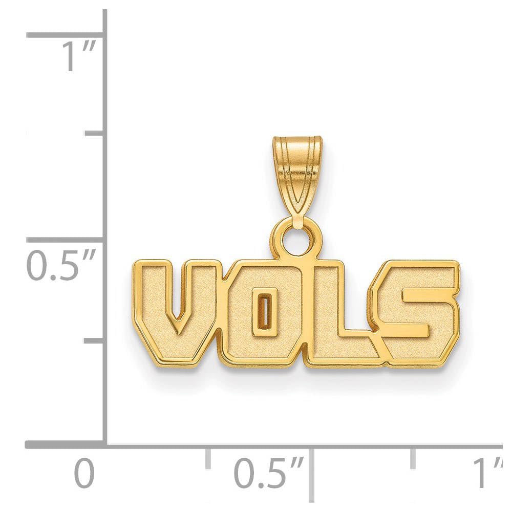 Sterling Silver Gold-plated LogoArt University of Tennessee Vols Small Pendant Q-GP068UTN