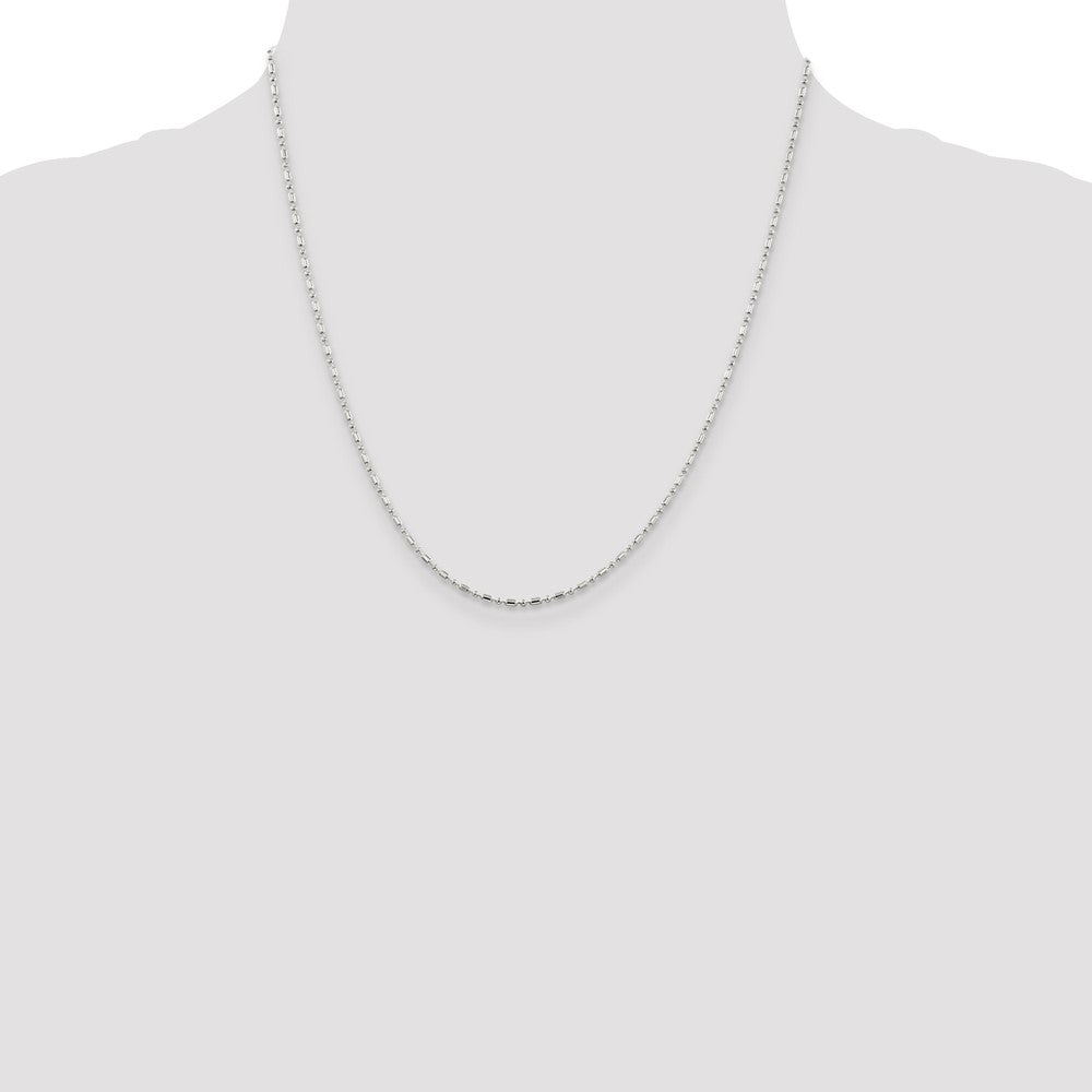 Sterling Silver 1.5mm Fancy Beaded Chain 20 Inches