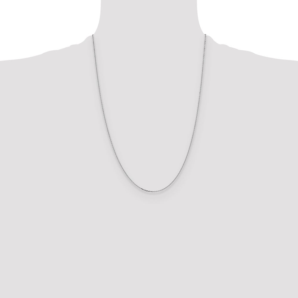 14K White Gold 1.05mm D/C Cable Chain