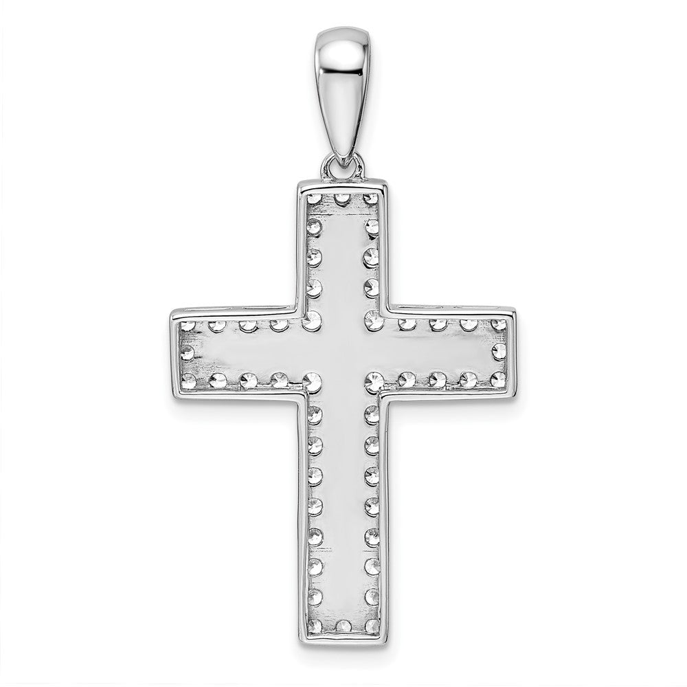 True Origin White Gold 14k 1 carat Lab Grown Diamond VS D E F Cross Pendant