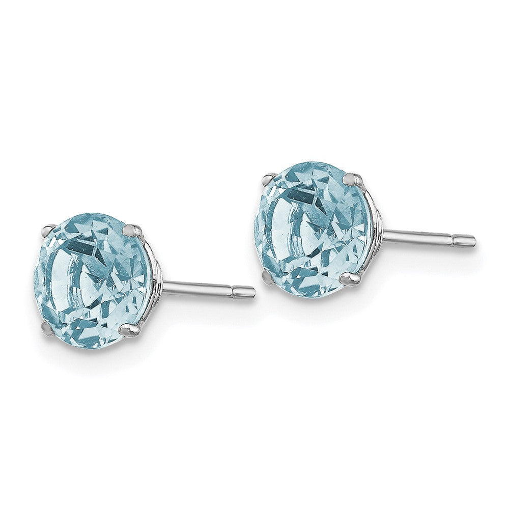 14kw Simulated March Earrings