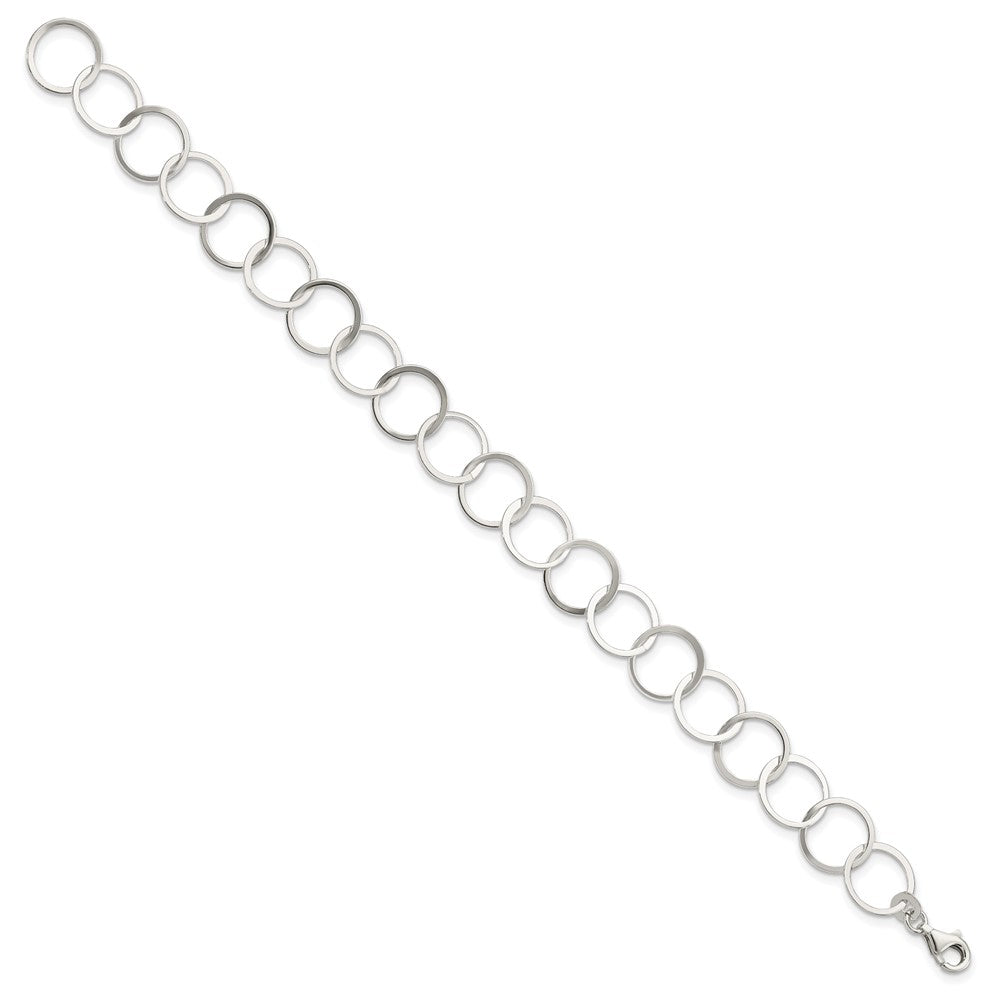 Sterling Silver Circle Bracelet 7.5 inches