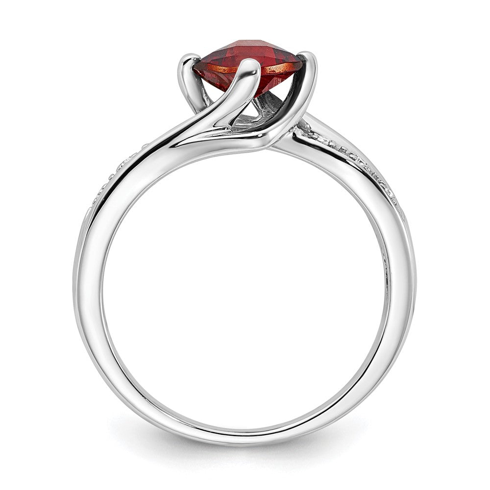 10K White Gold Garnet and Diamond Ring