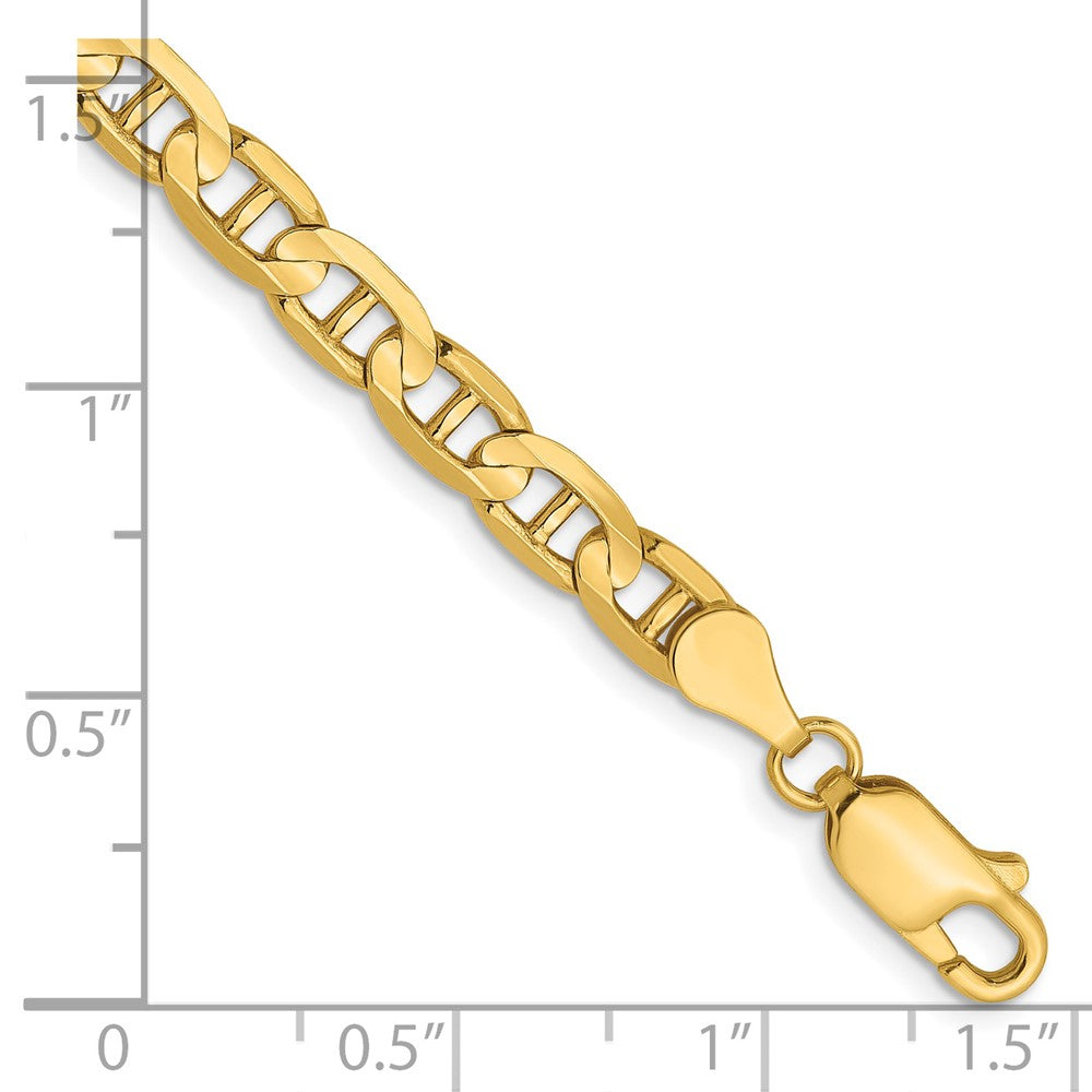 14K 4.5mm Concave Anchor Chain 8  inches