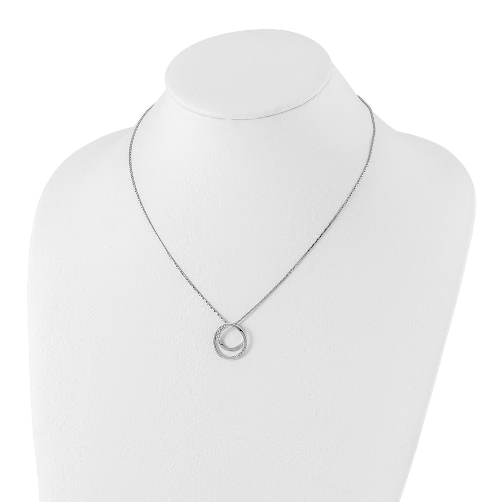 White Ice Sterling Silver Rhodium-plated 18 Inch Diamond Necklace with 2 Inch Extender 18 Inches