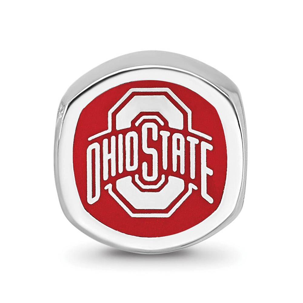 LogoArt Sterling Silver the Ohio State University ohio State On Block o Athletic Mark Bead Charm Female Adult