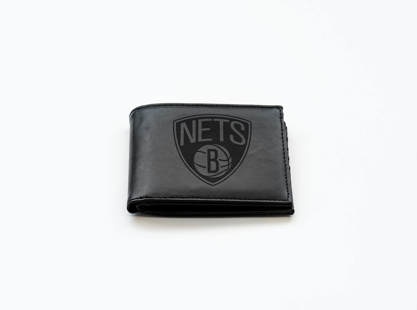 4" Black NBA Brooklyn Nets Engraved Billfold Wallet