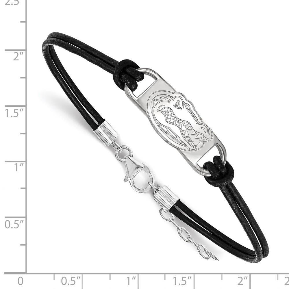 Women's Florida Gators Sterling Silver Leather Bracelet