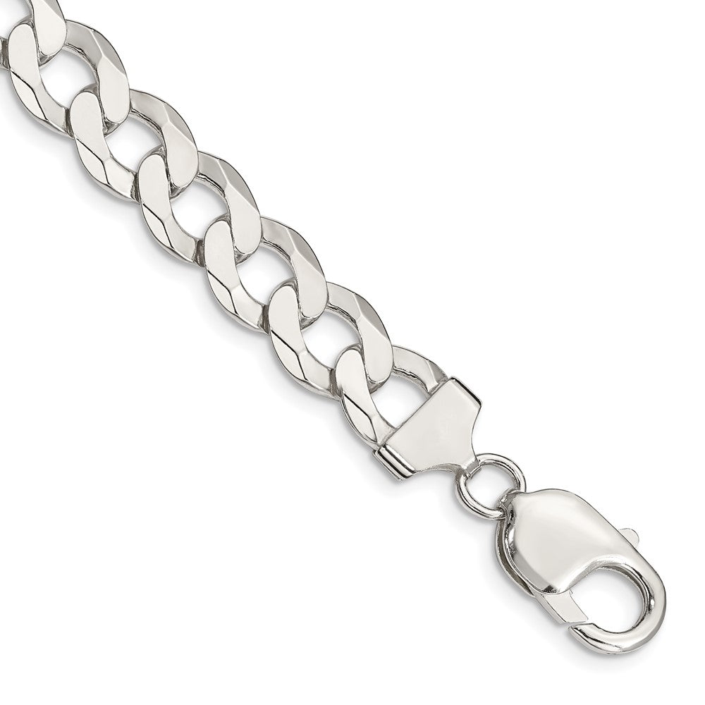 Sterling Silver 9.75mm Flat Curb Chain 8 inches
