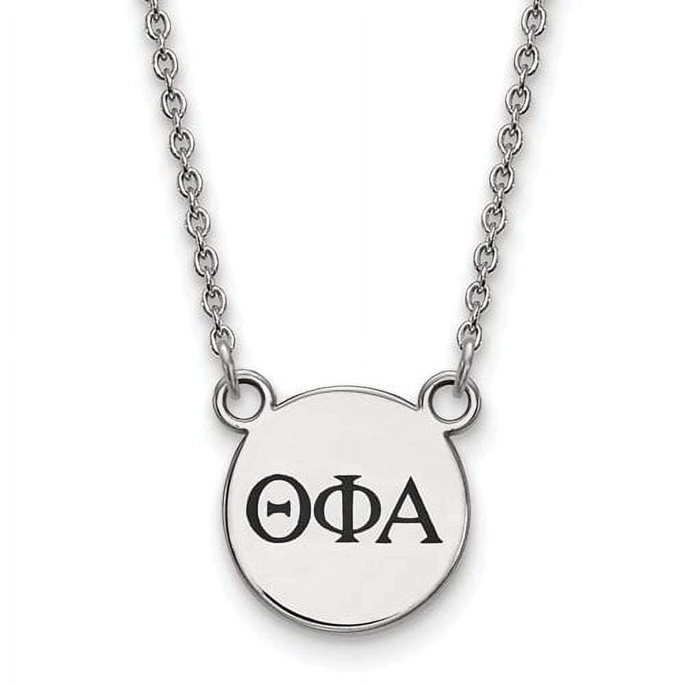 Sterling Silver 18in Official Licensed Greek Sororities Theta Phi Alpha (???) XS Enamel Pendant w/Necklace