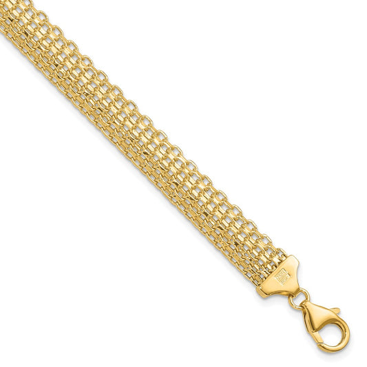 14K Polished Bracelet 7.5  inches