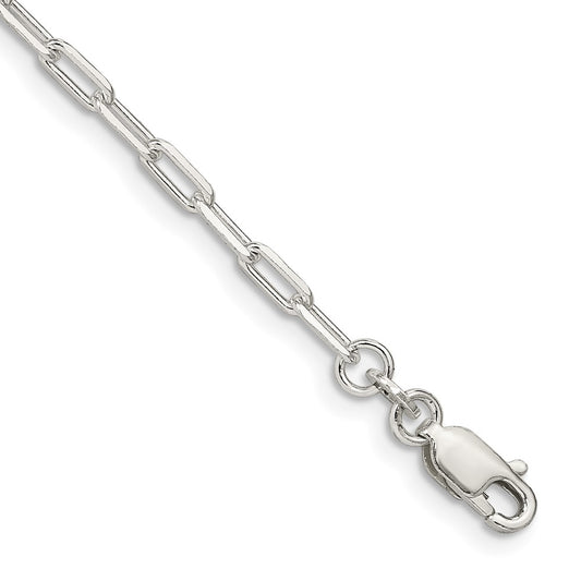 Sterling Silver 2.75mm Elongated Open Link Chain 8 inches