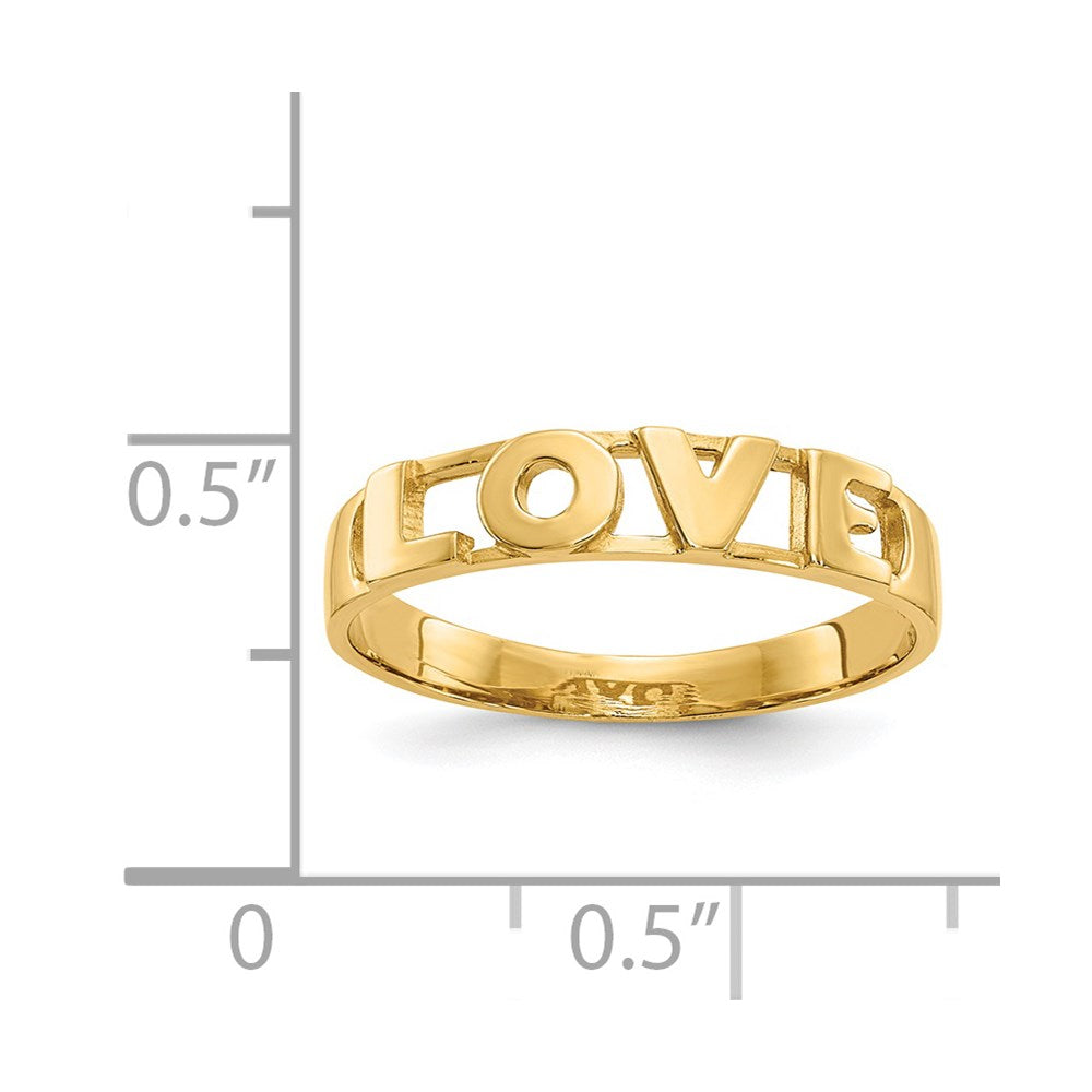 14k LOVE Ring Size 7