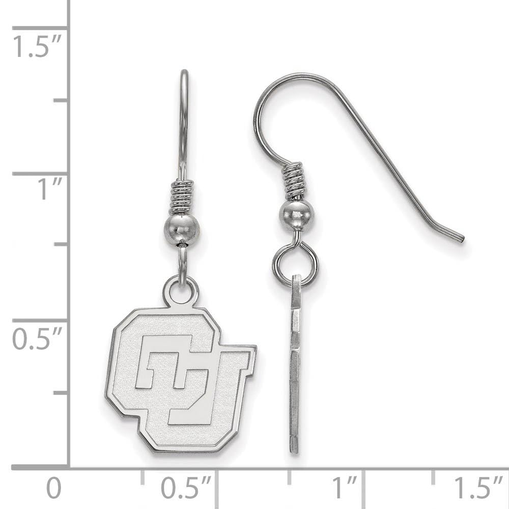 Sterling Silver University of Colorado Small 'CU' Dangle Earrings