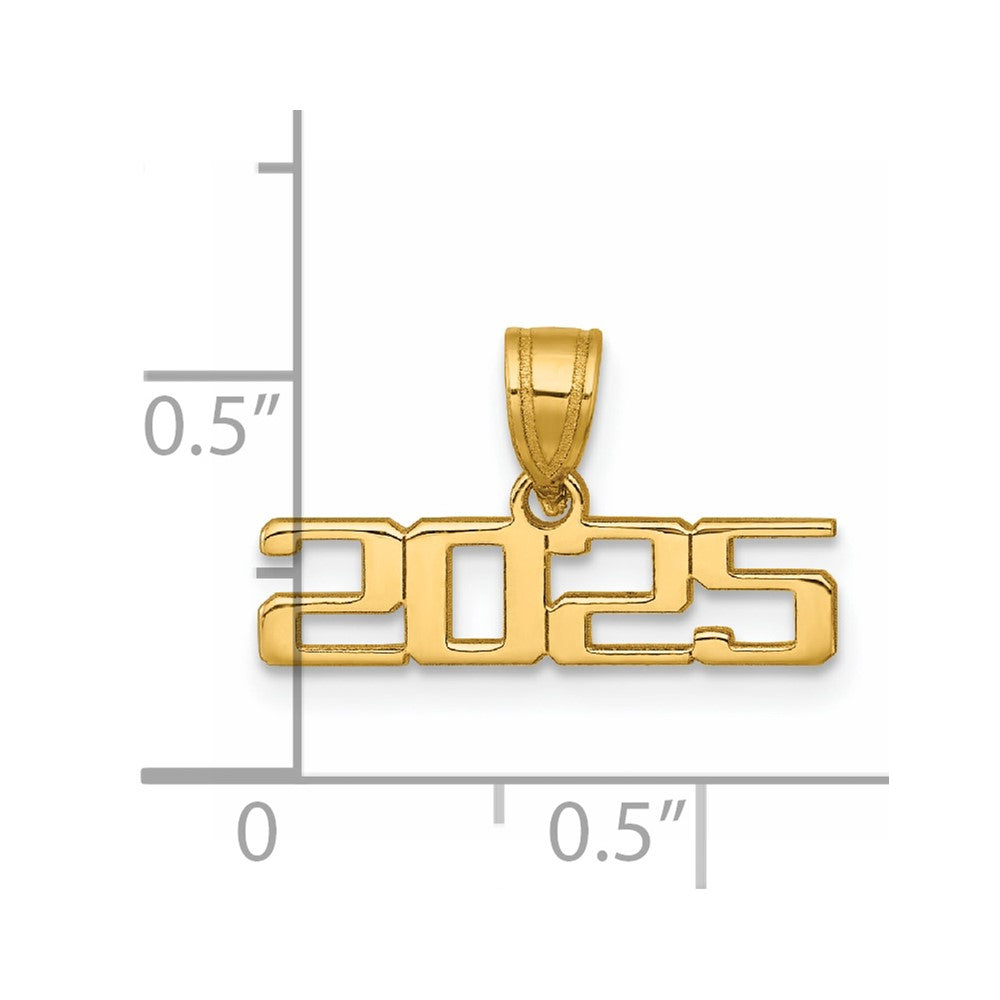 14K Polished 2025 Graduation Charm