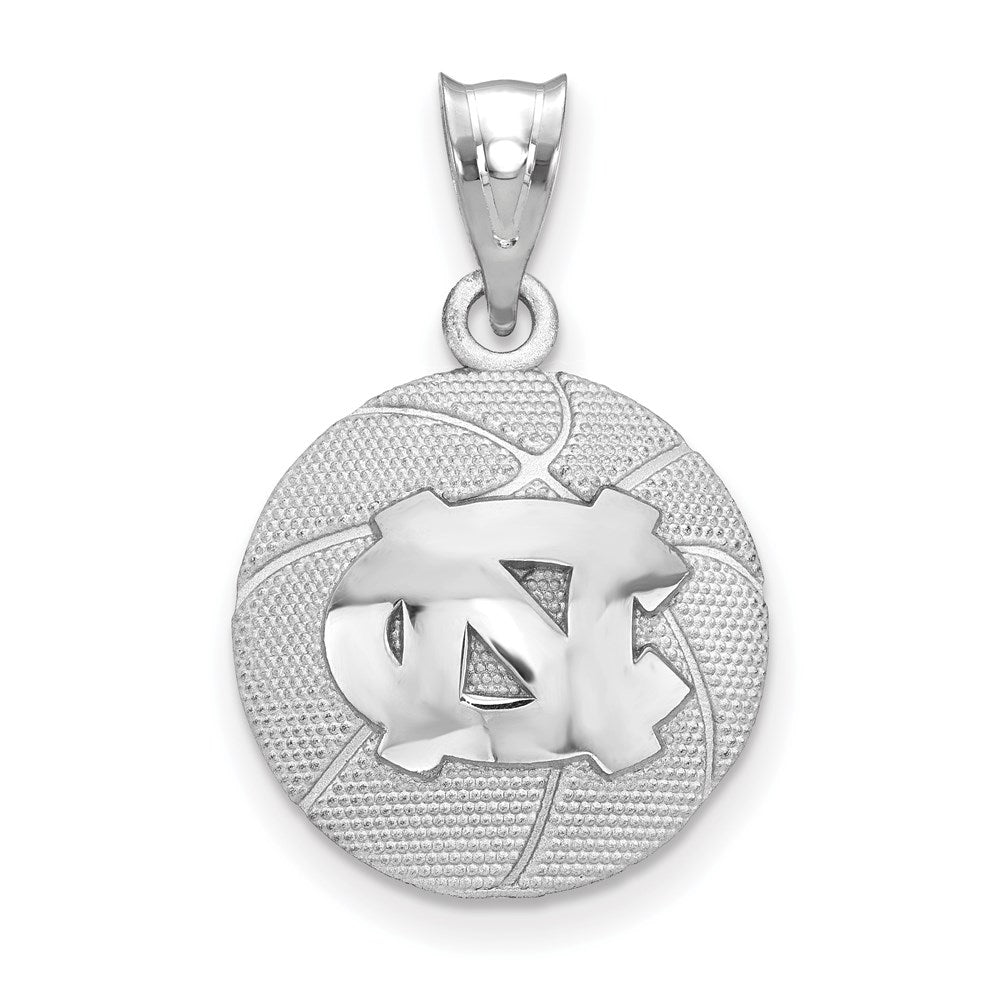 Sterling Silver Rhodium-plated LogoArt University of North Carolina N-C Basketball Pendant QSS507UNC