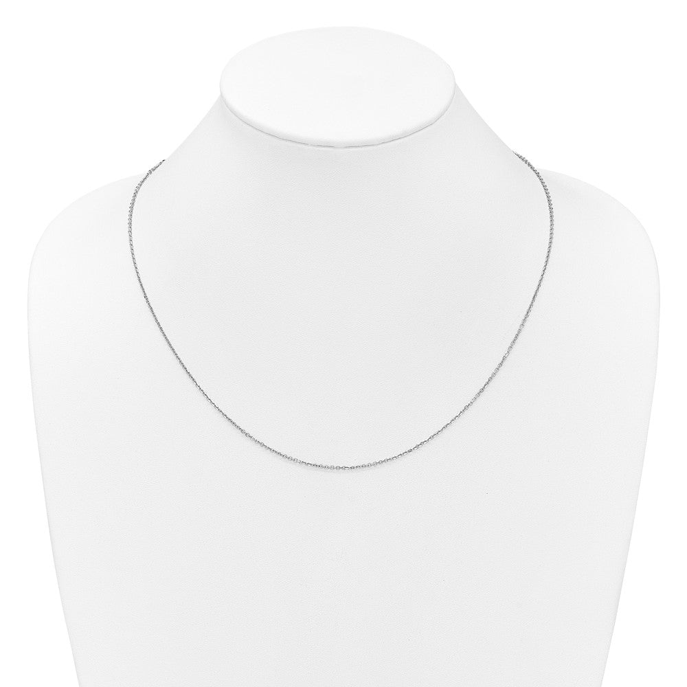 14K White Gold Adjustable  1.4mm D/C Cable Chain