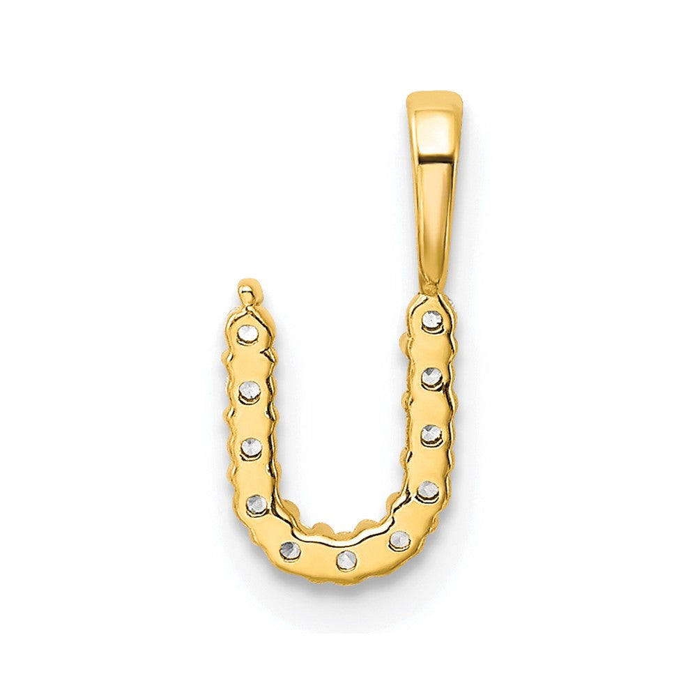 14k 1/8 carat Lab Grown Diamond VS/SI+ G+ Letter U Initial Pendant