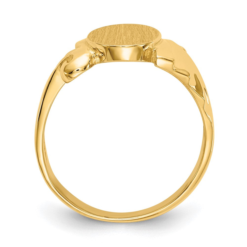 14k 8.5x10.0mm Open Back Signet Ring size 6
