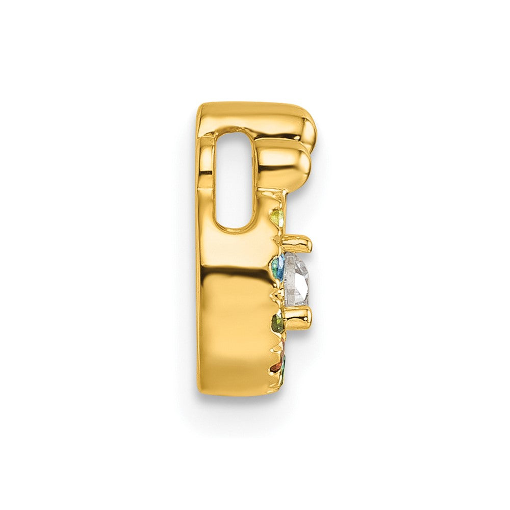 14k 6 Birthstone and Dia. Mother/Child Chain Slide Semi-mount