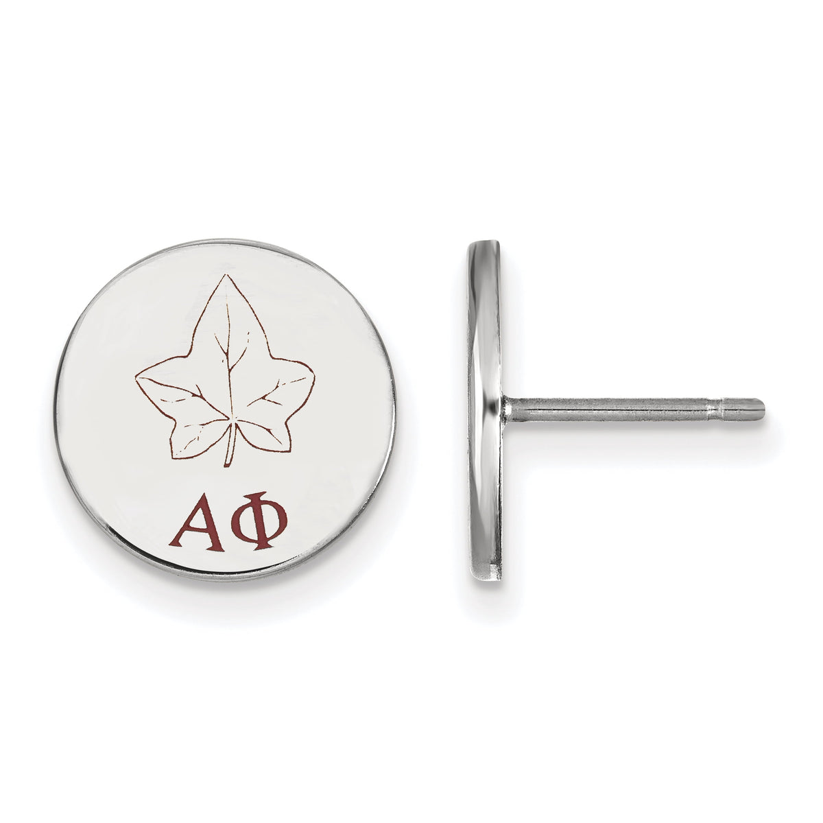 Sterling Silver Official Licensed Greek Sororities Alpha Phi (??) Enameled Post Earrings