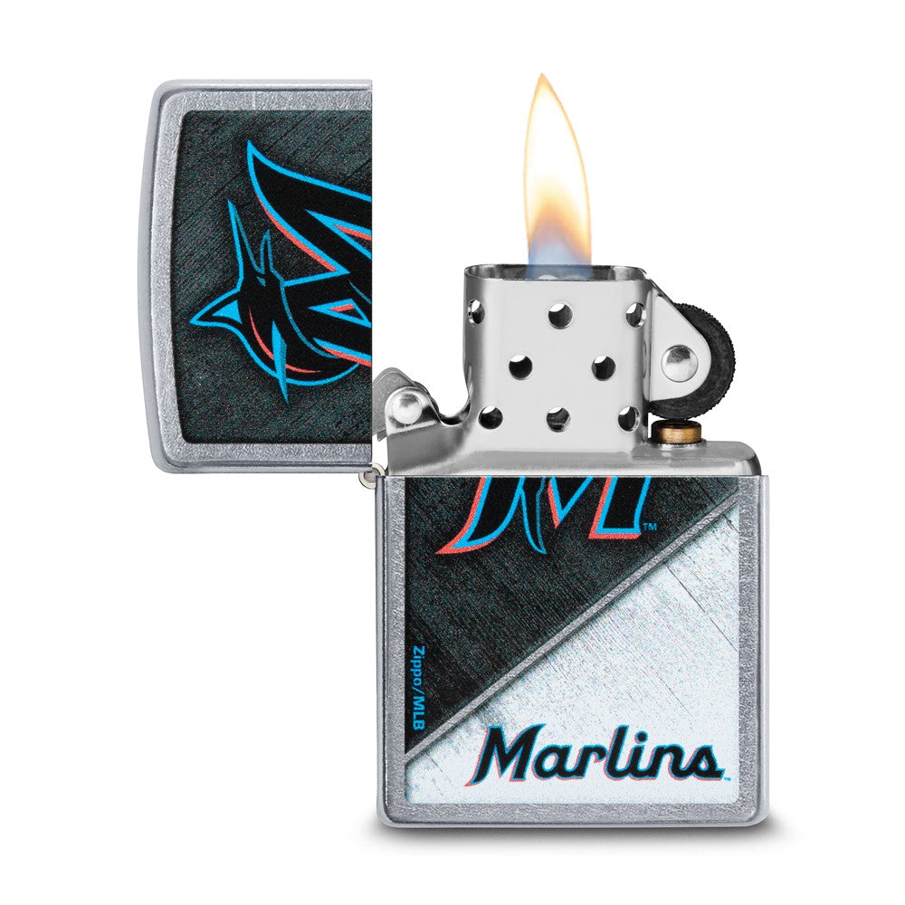 Zippo Street Chrome Miami Marlins Color Image MLB Lighter