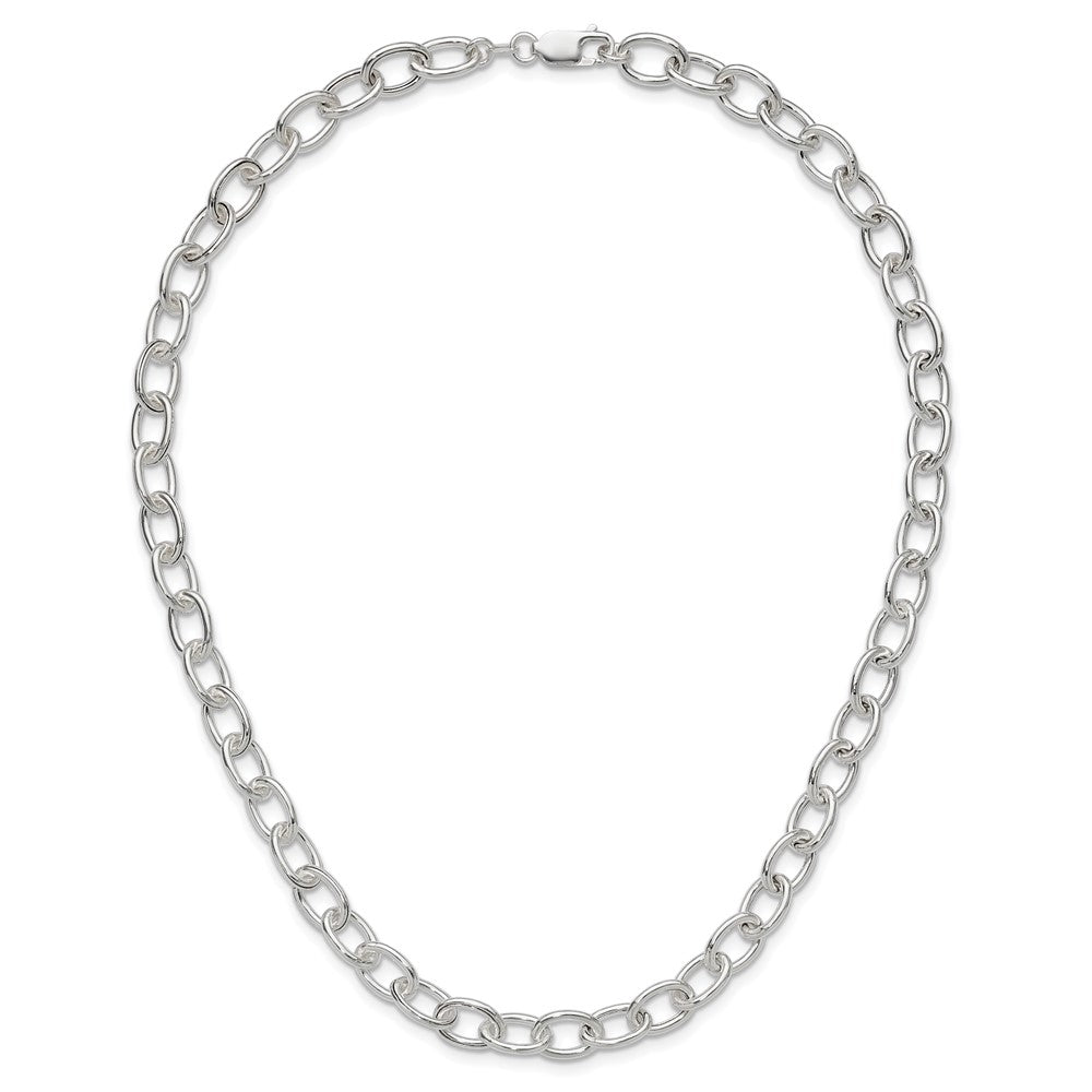Sterling Silver Open Link Cable 8.50mm Necklace 18 Inches