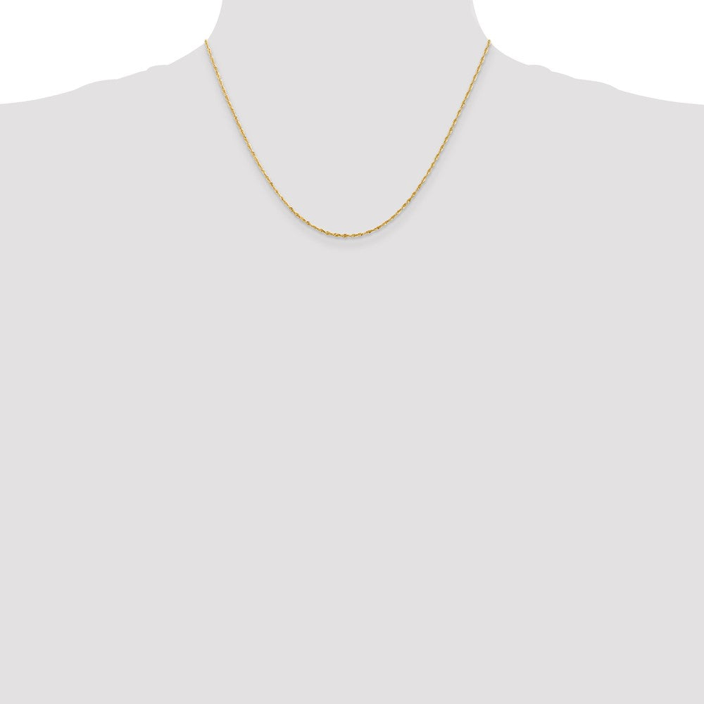 14K 18 inch 1.5mm Ultra Diamond-cut Rope with Lobster Clasp Chain