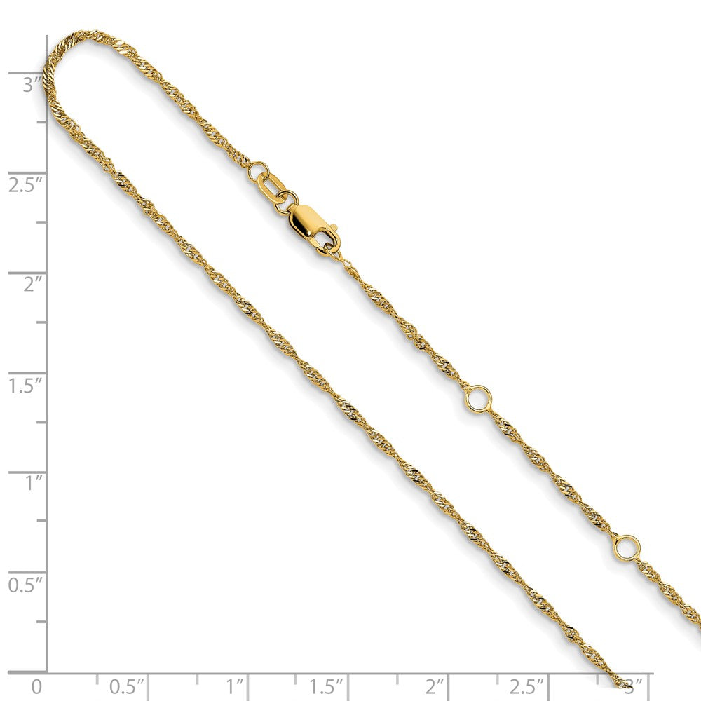 10k 1.5mm Singapore 1in+1in Adjustable Chain