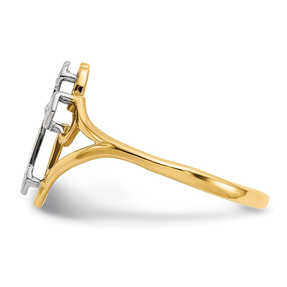 14k w/Rhodium Cross Ring Size 7