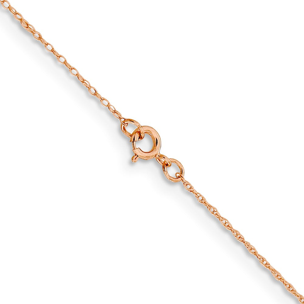 14K Rose Gold 24 inch .5mm Baby Rope with Spring Ring Clasp Chain