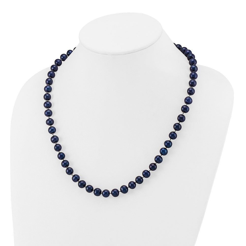 14k 8-9mm Black Near-Round Freshwater Cultured Pearl 20 inch Necklace