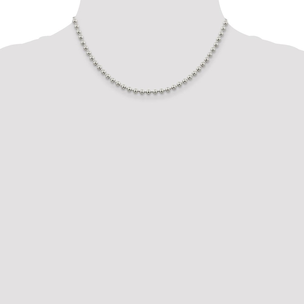 Sterling Silver 4mm Beaded Chain 16 Inches