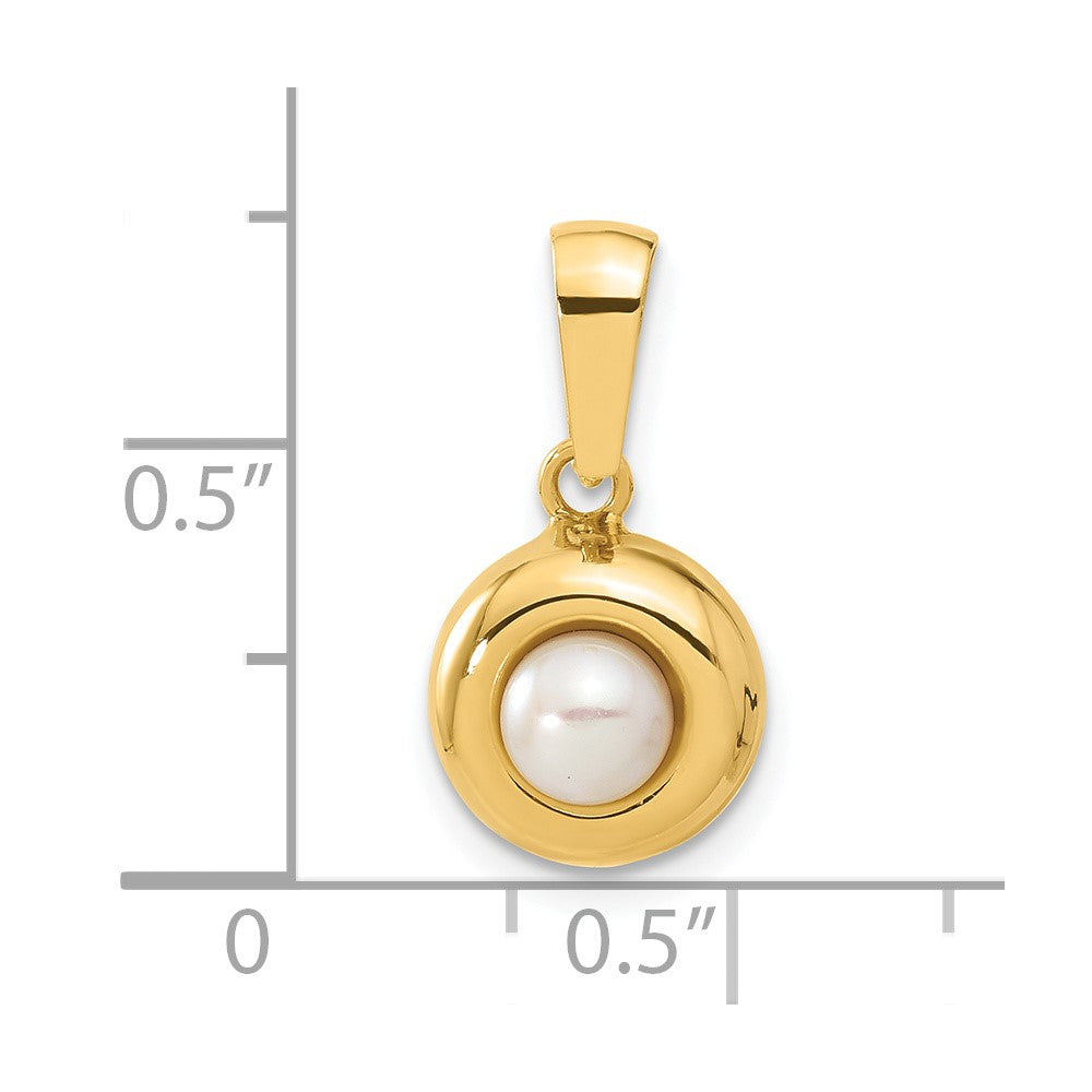 14k Freshwater Cultured Pearl Round Pendant
