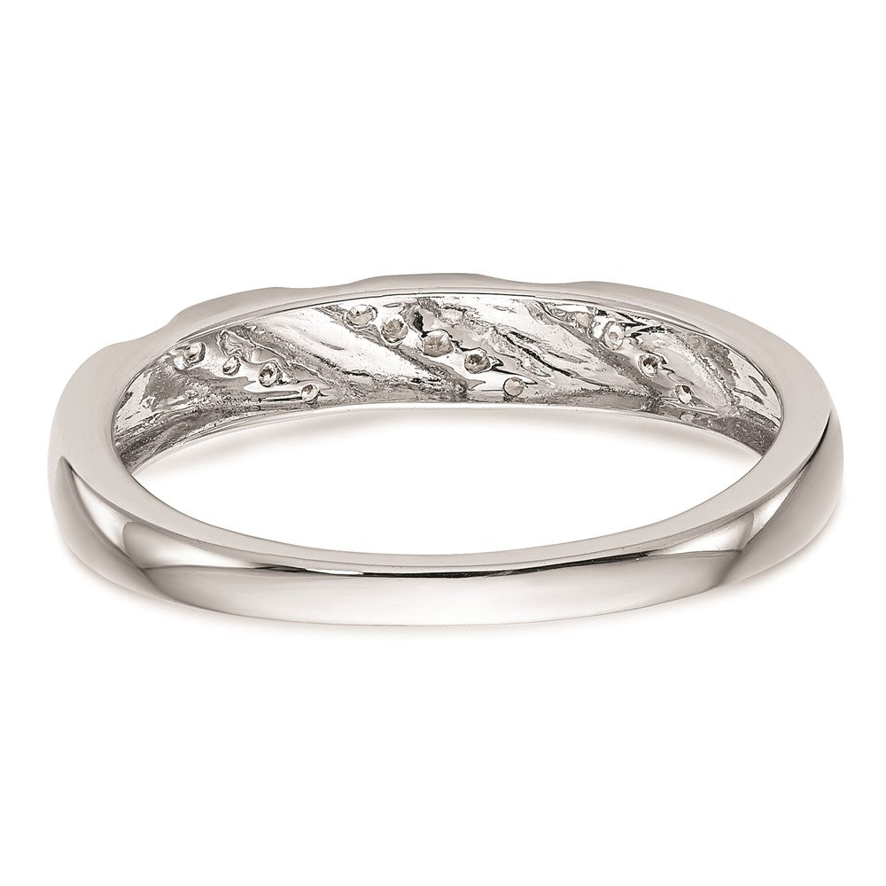 10K White Gold .03 carat Diamond Trio Men's Complete Wedding Band