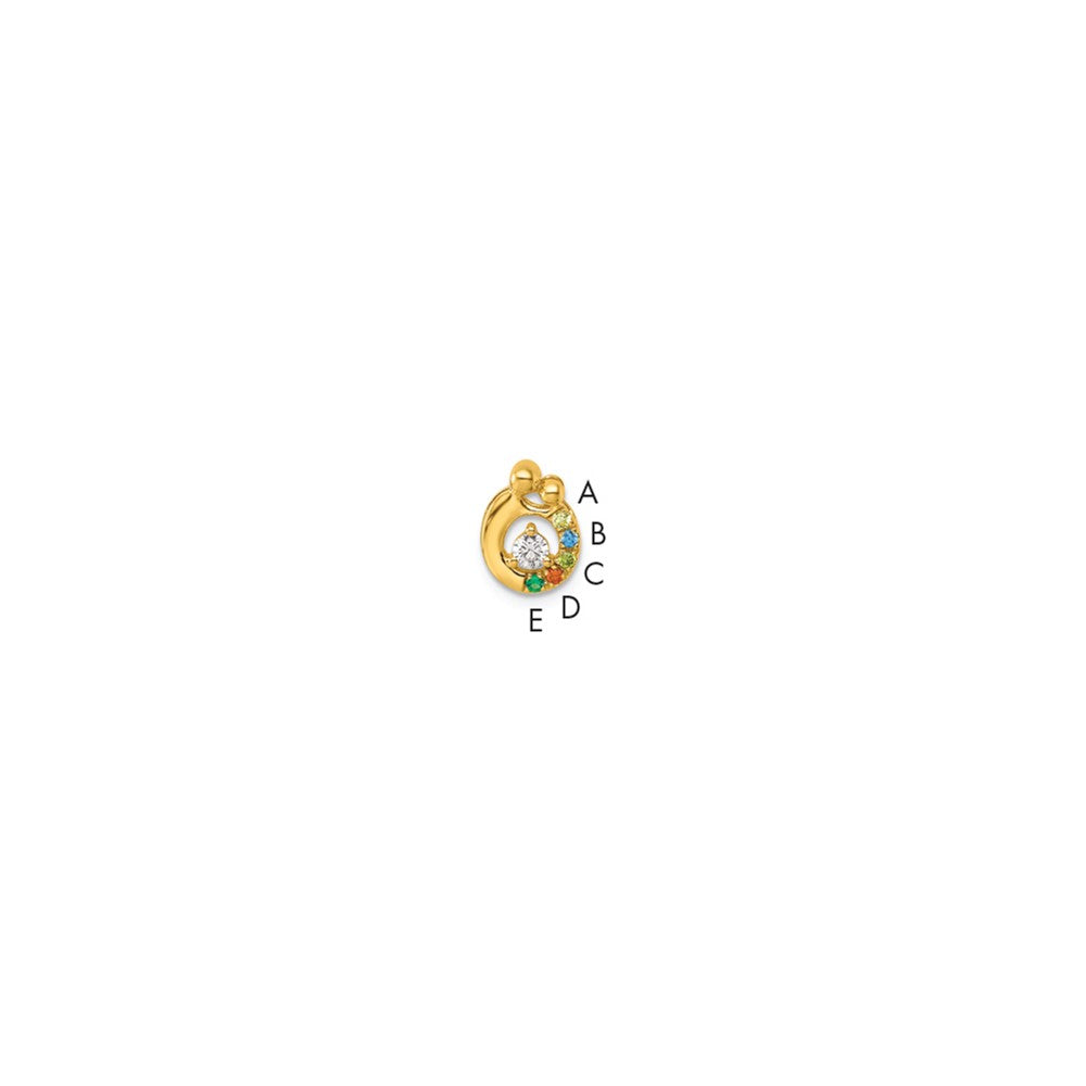 14k 5 Birthstone and Dia Mother/Child Chain Slide Semi-mount