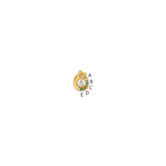 14k 5 Birthstone and Dia Mother/Child Chain Slide Semi-mount