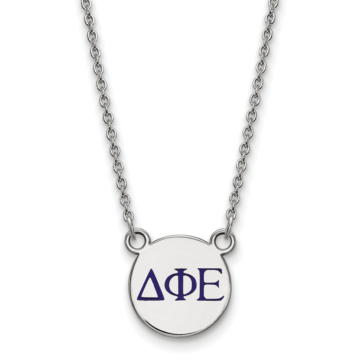 LogoArt SS027DPH-18 Sterling Silver Delta Phi Epsilon Enamel Pendant with Necklace, Extra Small