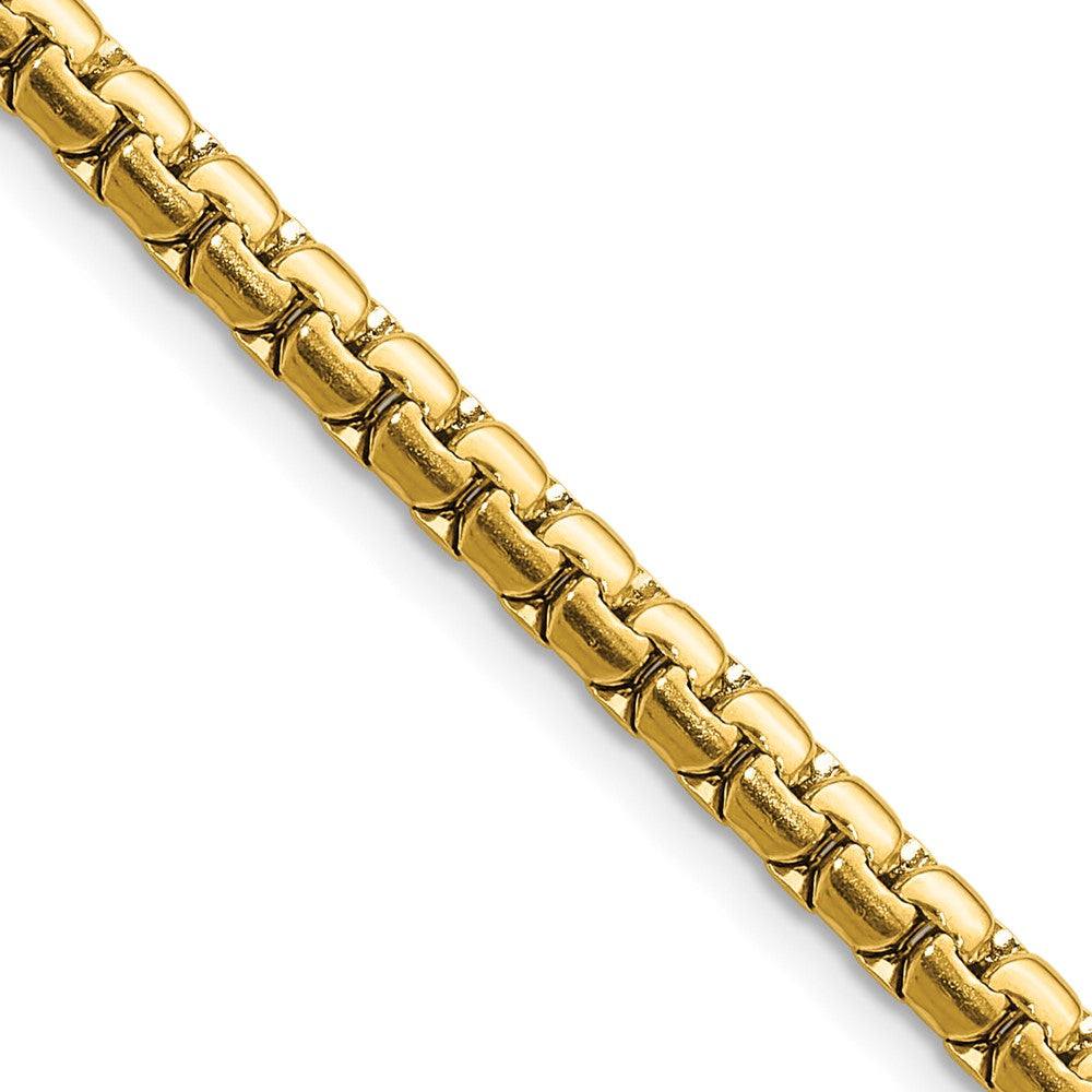 Chisel Stainless Steel Polished Yellow IP-plated 4mm 24 inch Flat Box Chain