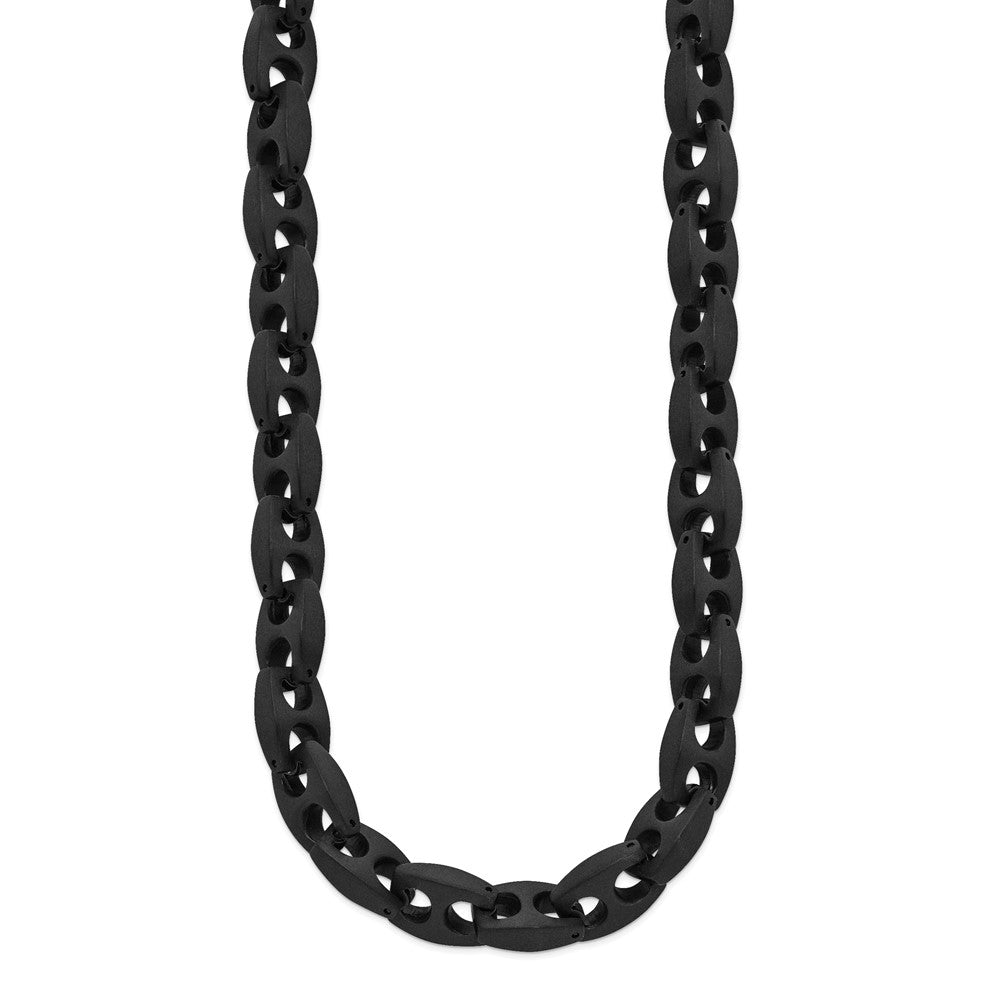 Stainless Steel Brushed Black IP-plated 24in Link Necklace